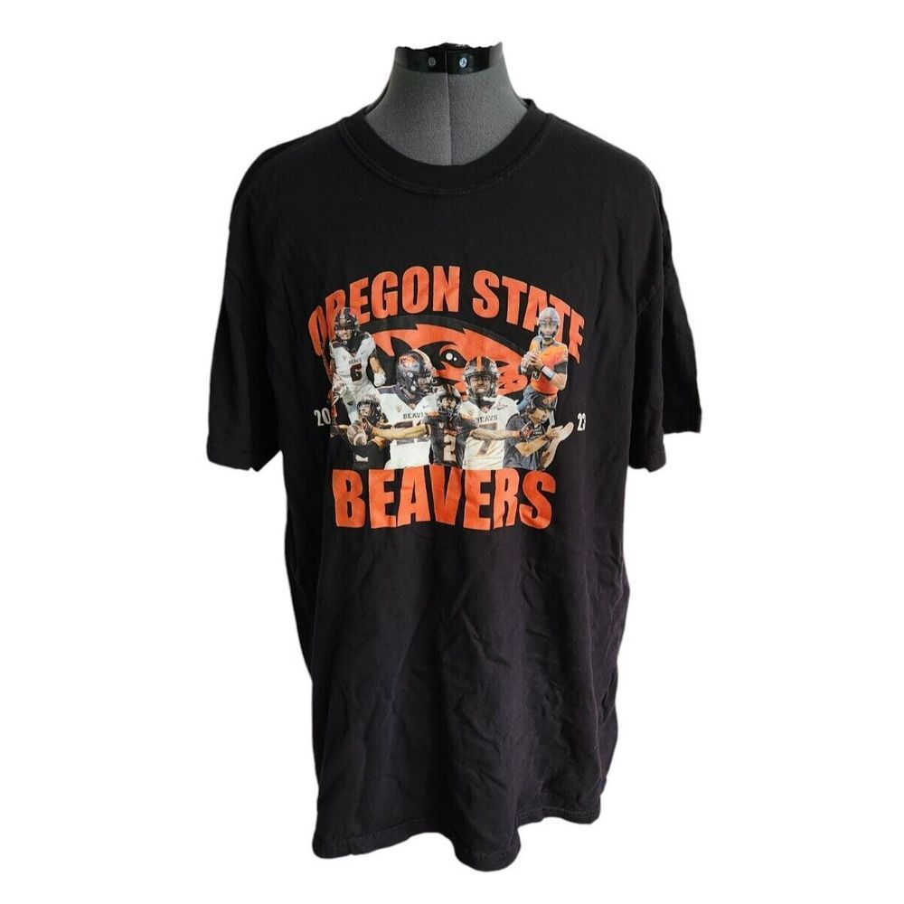 Oregon State Beavers 2023 Football Graphic T-Shirt Mens L Black Comfort Colors